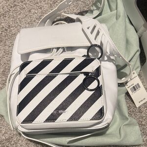 Off-White Black and White Striped Backpack